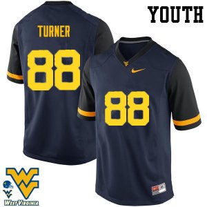 Youth West Virginia Mountaineers NCAA #88 Joseph Turner Navy Authentic Nike Stitched College Football Jersey YX15Z40AT